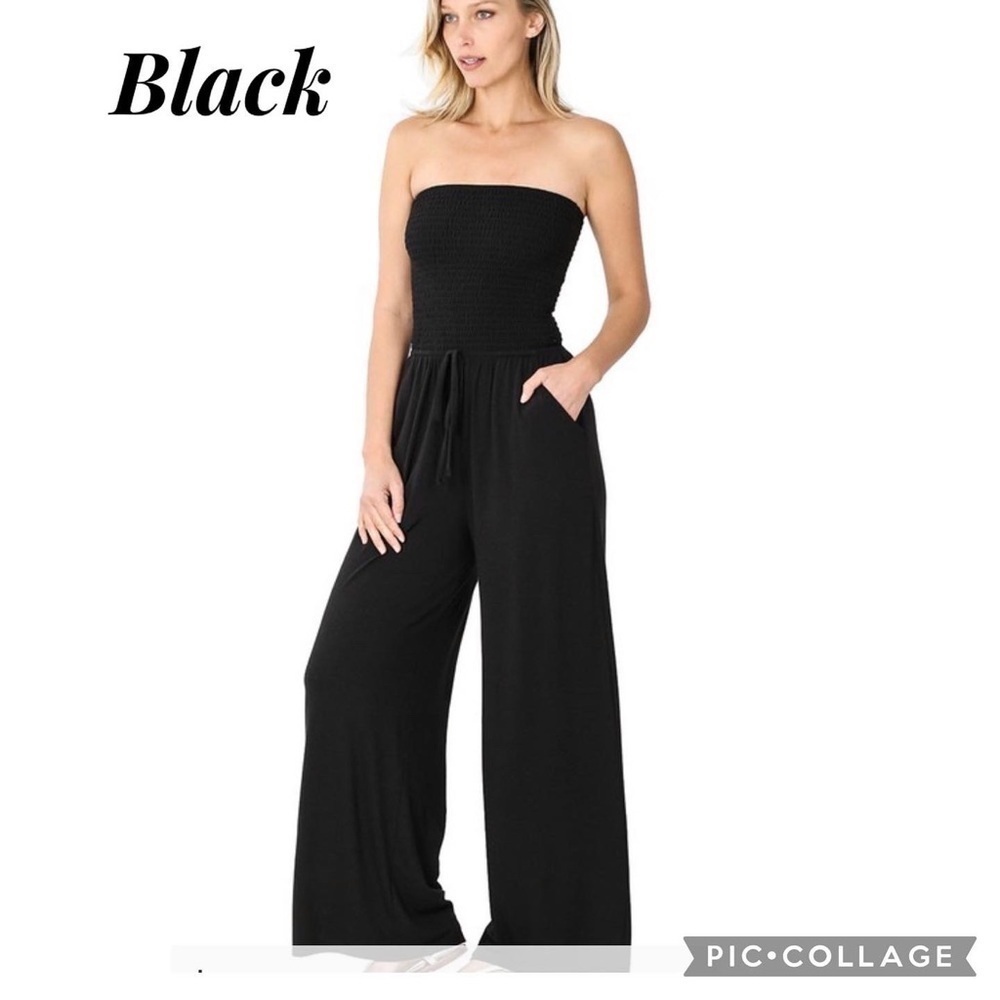 Comfy in the ☀️Sun! Black Strapless Jumper